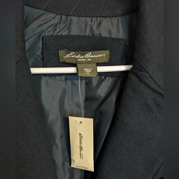 Eddie Bauer Deep Green Wool Blazer sz 18 - Picture 3 of 5